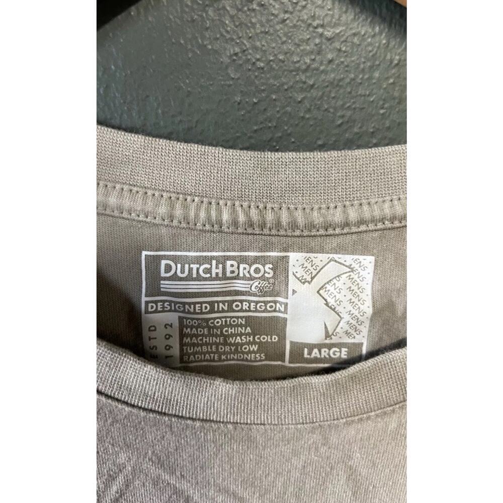 Dutch Bros Coffee Adult Beige Long Sleeve Graphic T-shirt Size Large - Picture 3 of 3